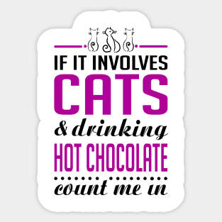 Cats and Hot Chocolate Funny Sticker